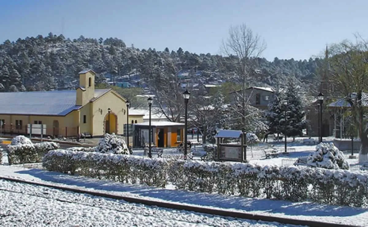 Centro de Creel nevado